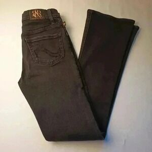 Rock & Republic Womens Mid Rise Kendra Curvy Bootcut Jeans Black Size 4